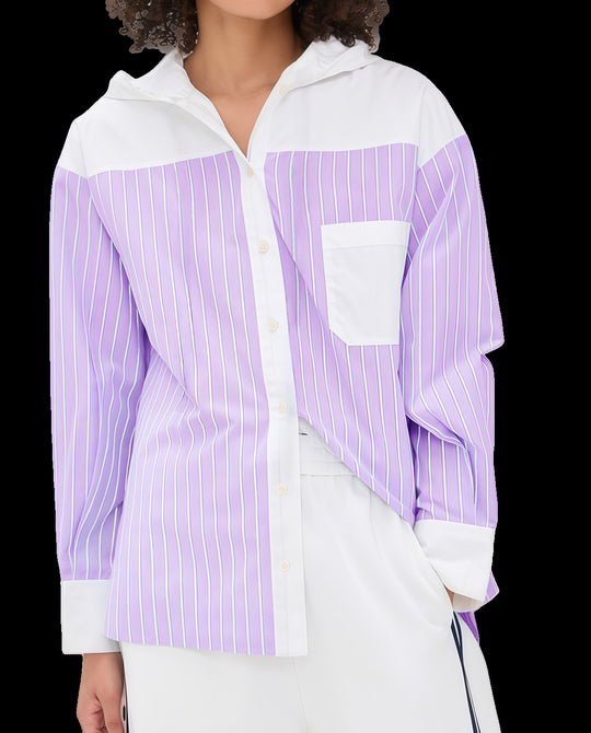 Damen elegante Satinbluse mit Puffärmeln und modernem Kragen EB
