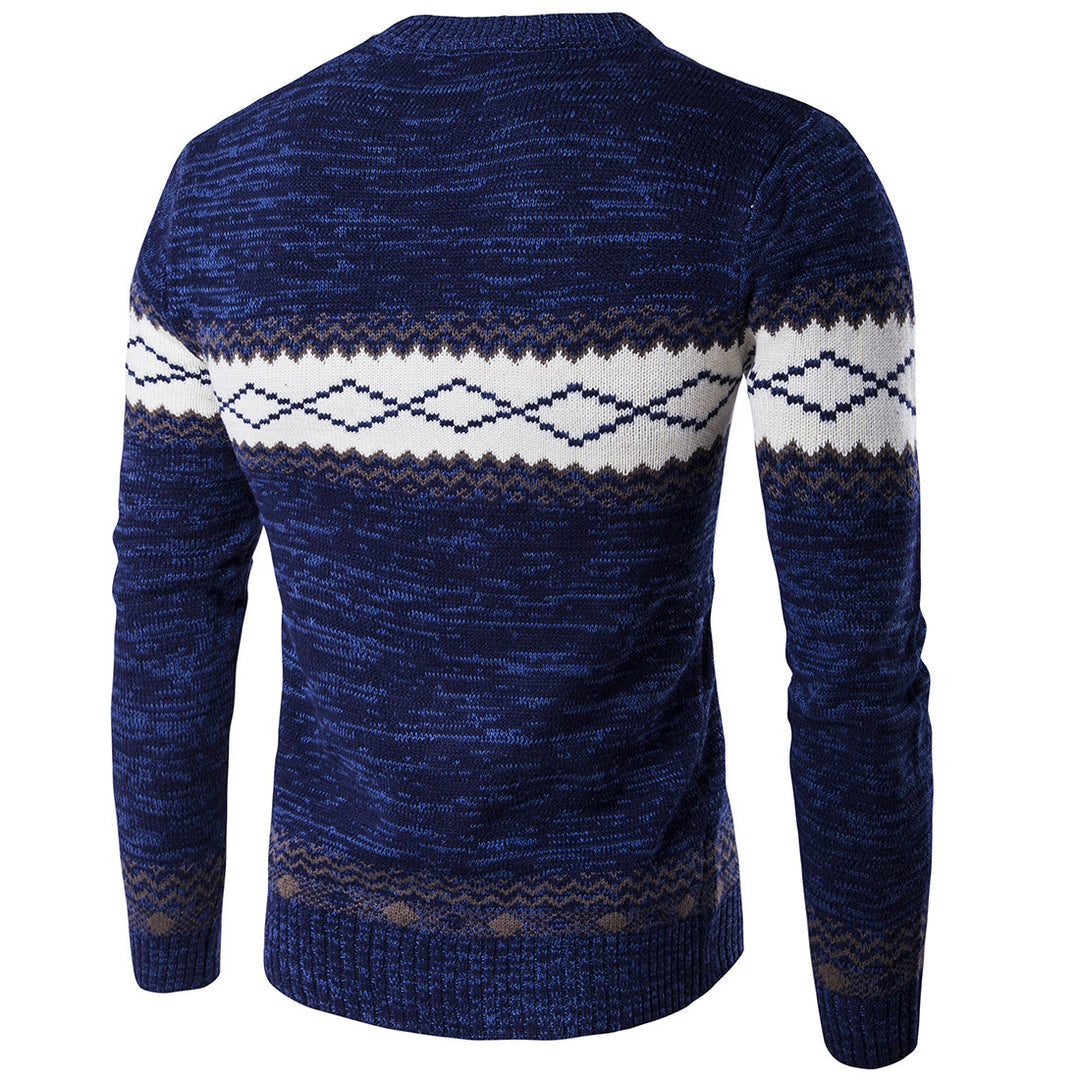 Herren modischer Strickpullover mit grafischem Muster EB