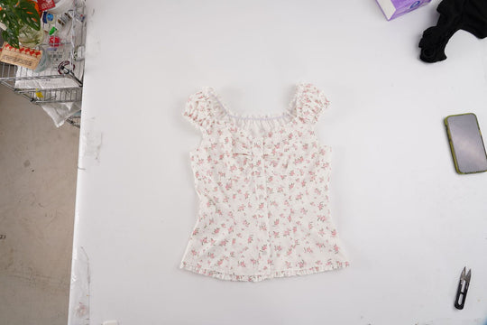 Damen Blusenshirt mit floralem Design und Rüschendetails EB