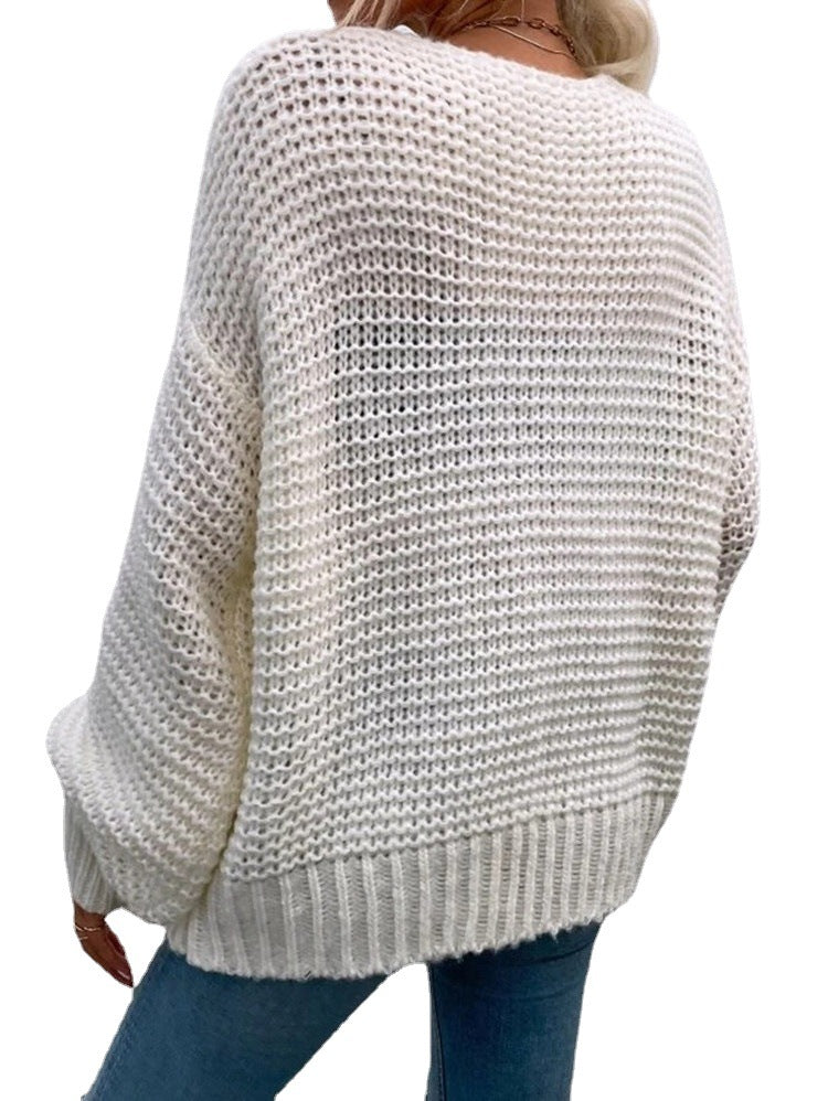 Damen Grobstrick-Cardigan mit tiefen Taschen und lässigem Schnitt EB