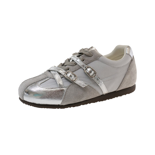 Damen Sneaker mit doppeltem Riemen und atmungsaktiver Oberflächenstruktur EB