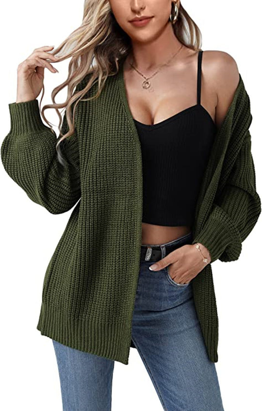 Damen Strickjacke mit offenen Kanten und luftiger Maschenstruktur EB