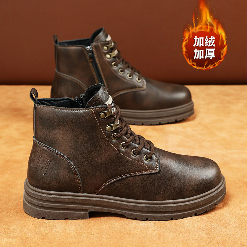Herren Lederboots mit rutschfester Sohle und modischem Design EB