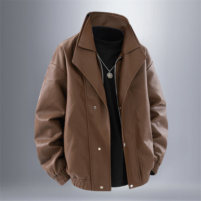 Herren modische Oversized jacke mit elegantem Kragen und praktischen Taschen EB