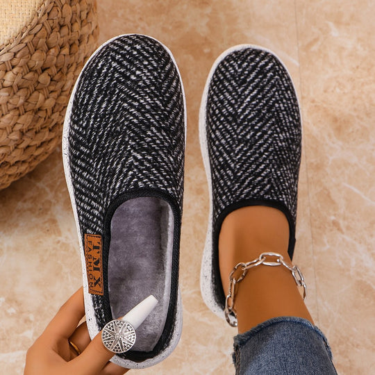 Damen Bequeme Hausschuhe mit Rutschfester Sohle und Herringbone-Muster EB