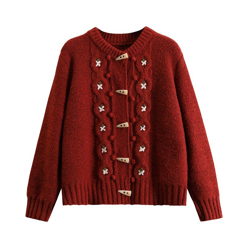 EB | Strick Strickjacke mit Blumenmuster