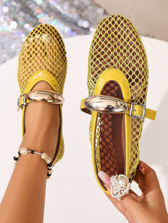 Damen stilvolle Netzschuhe mit modischem Riemen EB