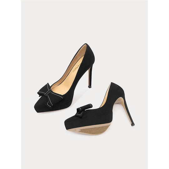 Damen High Heel Pumps mit eleganter Schleifenapplikation EB