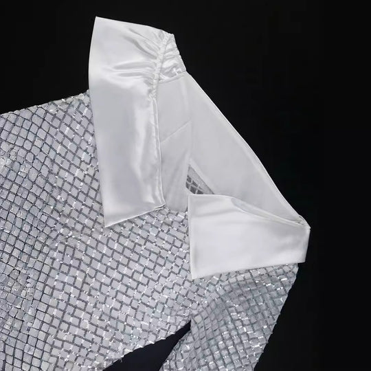 Damen Glamouröses Abendkleid mit asymmetrischem Ausschnitt EB