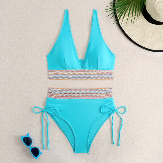 Damen Hochtailliertes Bikini-Set mit trendigen Schnürdetails EB