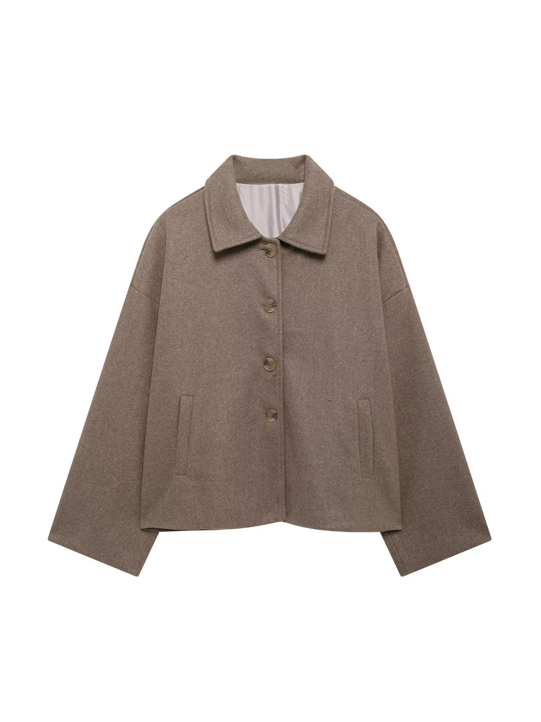 Damen Oversize Wolljacke mit dekorativen Knöpfen EB