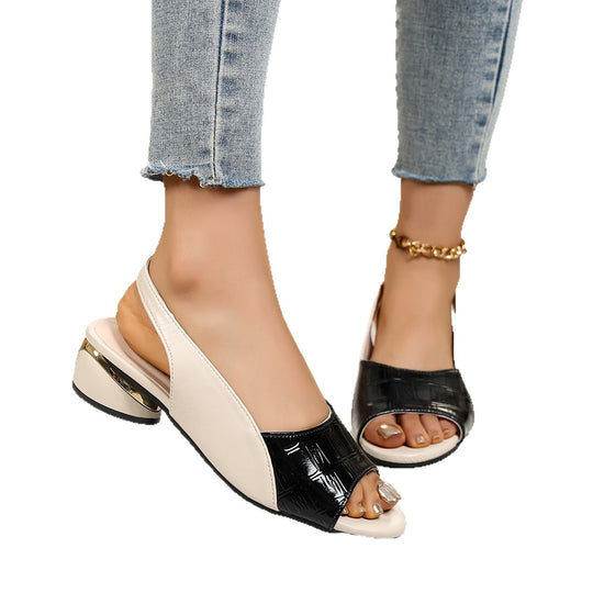 Damen Slingback Sandalen mit eleganter Struktur und modischem Absatz EB