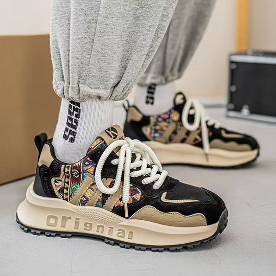 Damen Bequeme und modische Sneakers mit farbiger Stickerei EB