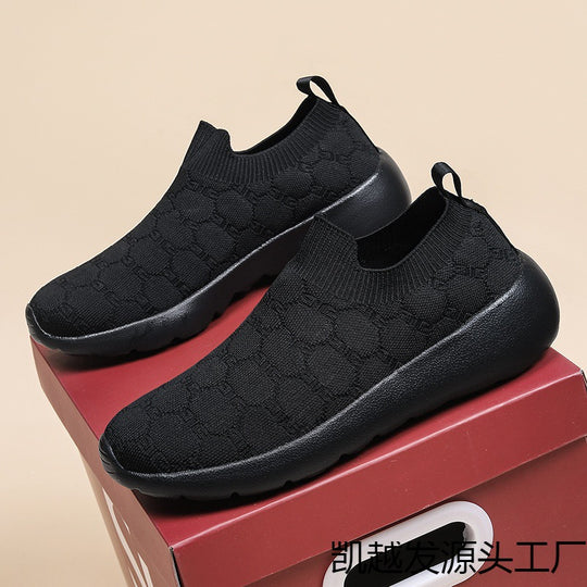 Damen Bequeme Strick-Sneaker mit elastischem Kragen EB