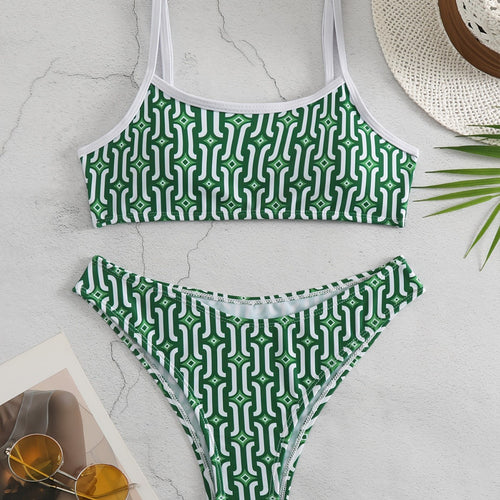Damen Bikini-Set mit verträumtem geometrischem Muster EB