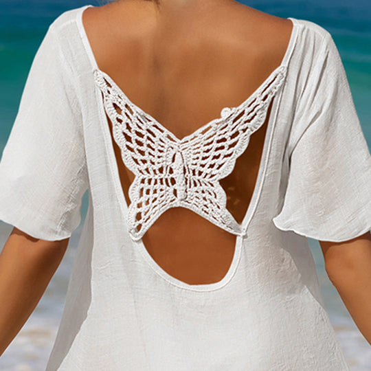 Damen lässiger Strandüberwurf mit Rüschenschnitt und leichtem Material EB