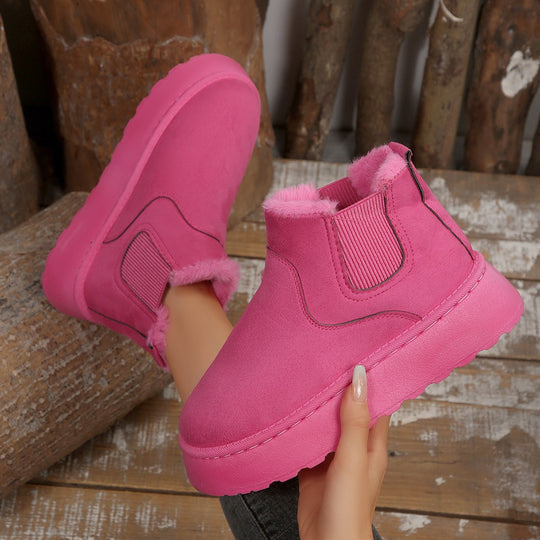 Damen Modische Ankle-Boots mit kuscheligem Futter und rutschfester Sohle EB