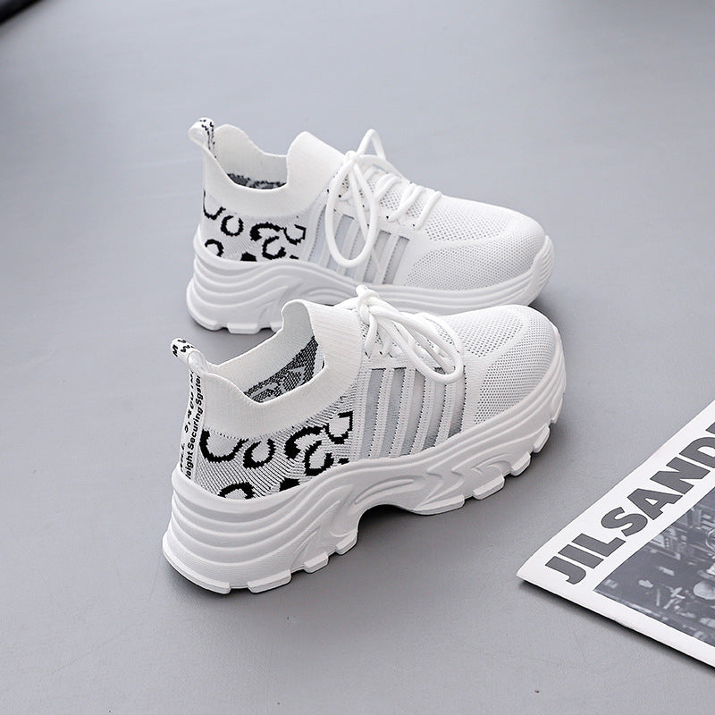 Damen Sportliche Sneakers mit modernem Leopardenmuster und dämpfendem Fußbett EB