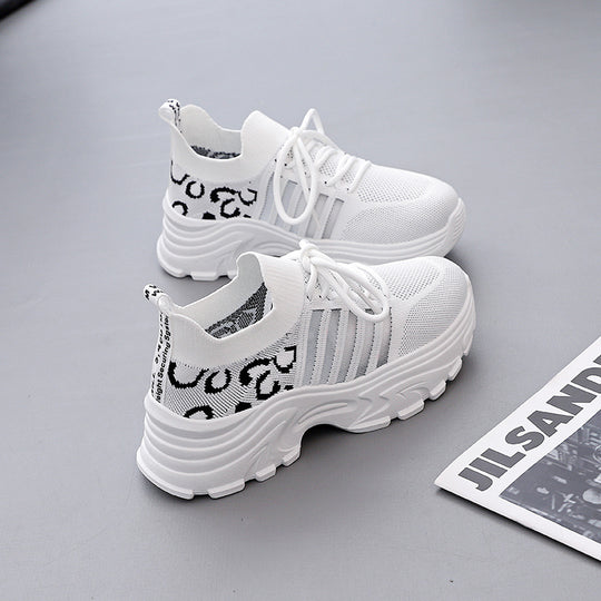 Damen Sportliche Sneakers mit modernem Leopardenmuster und dämpfendem Fußbett EB