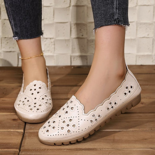Damen Freizeit-Schuhe mit detaillierter Lochmusterung EB