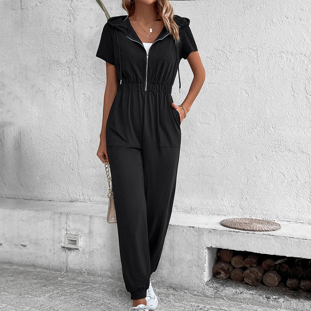 Damen Kapuzenoverall mit praktischem Reißverschluss und elastischem Bund EB