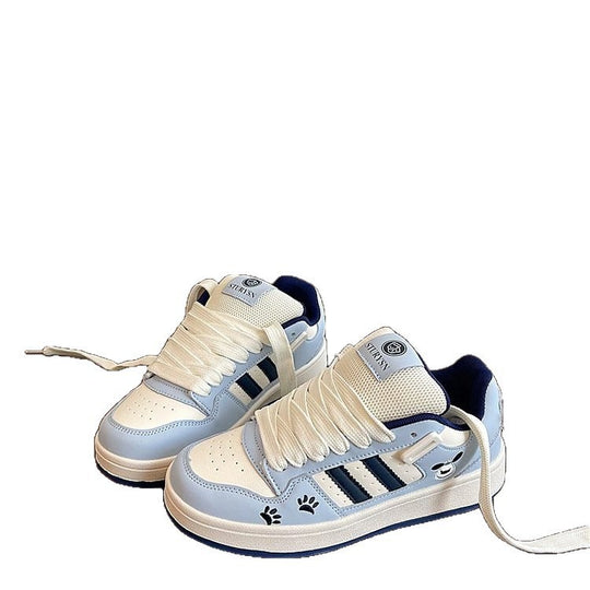 Damen Sportliche Sneakers mit modernem Karomuster und bequemer Schnürung EB