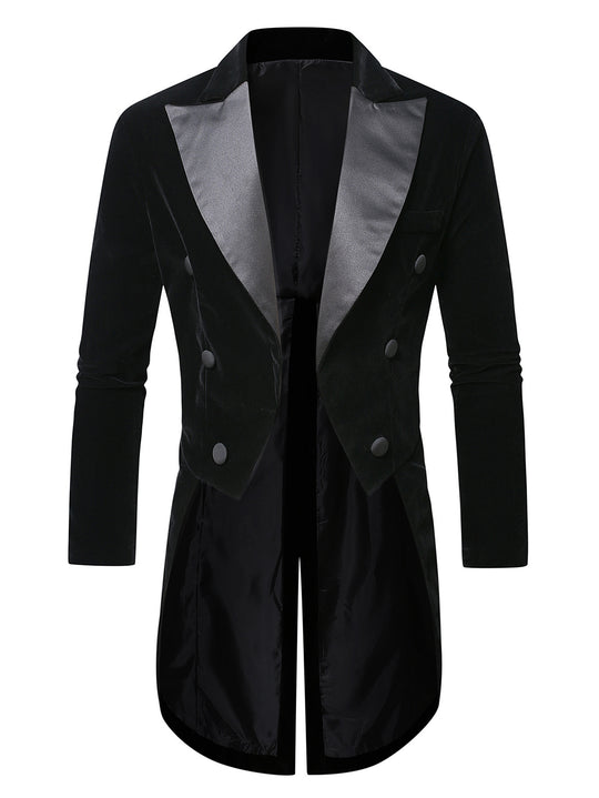 Herren eleganter Samtblazer mit modernem Schnitt und glänzenden Details EB