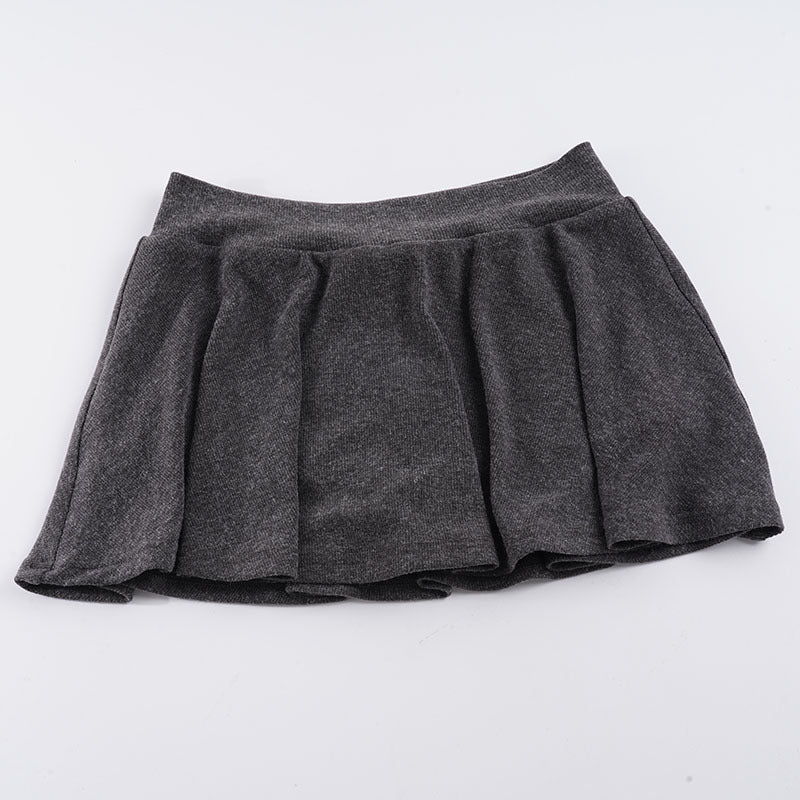 Damen Plissierter Minirock aus weichem Baumwollmix mit elastischem Bund EB