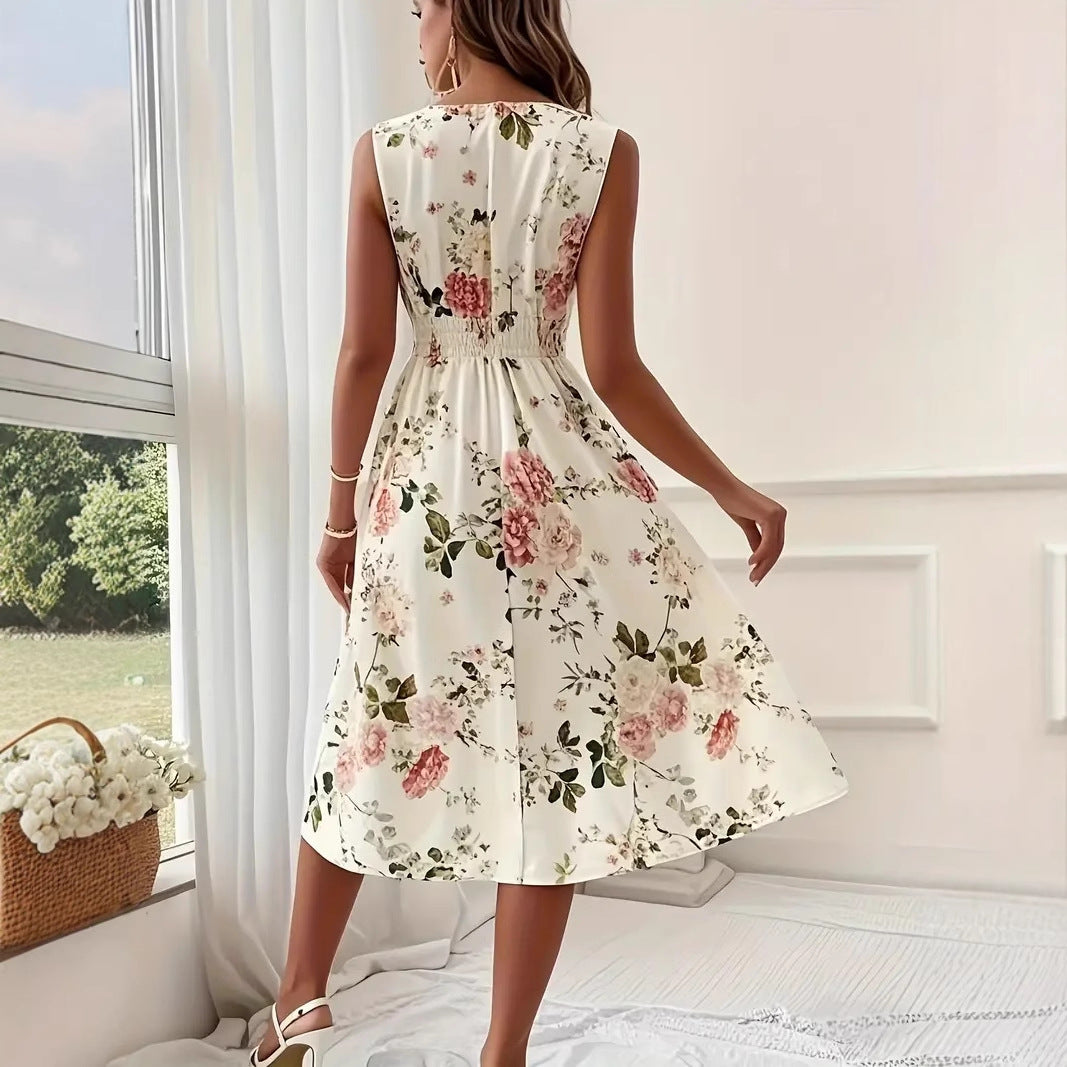 Damen Verspieltes A-Linien Kleid mit floralen Details EB