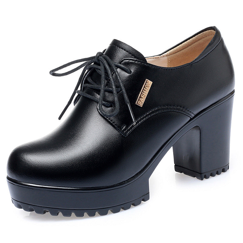 Damen elegante Schnürschuhe mit bequemen Blockabsatz und stylishem Design EB
