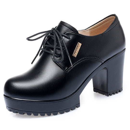 Damen elegante Schnürschuhe mit bequemen Blockabsatz und stylishem Design EB