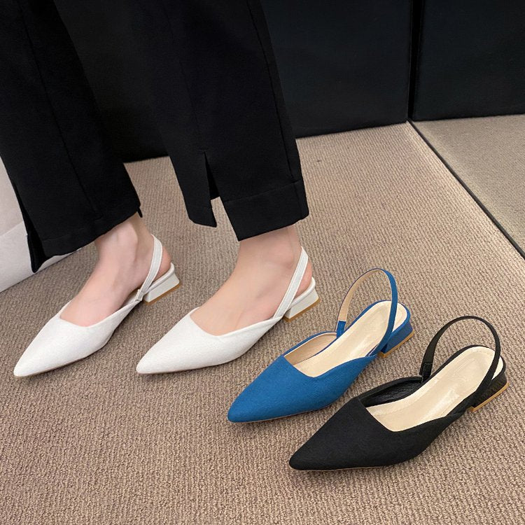 Damen Slingback-Pumps mit spitz zulaufendem Design und stylischem Blockabsatz EB