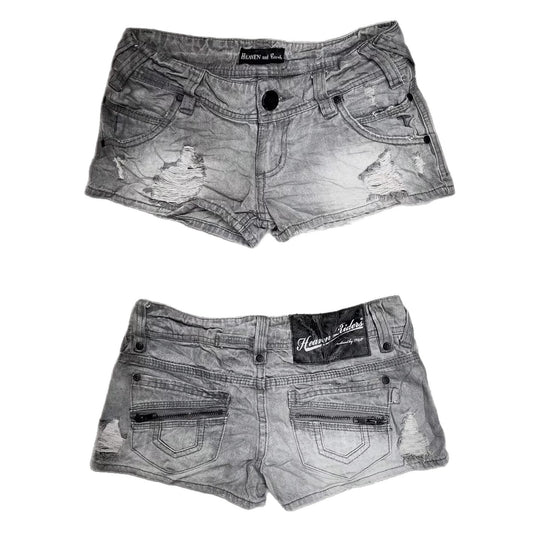 Damen trendy Jeans-Shorts mit distressed Details EB