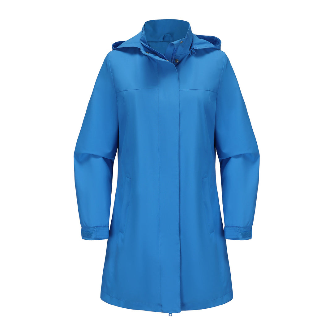 Damen funktionale Übergangsjacke mit verstellbarem Kapuzenkragen und praktischen Taschen EB