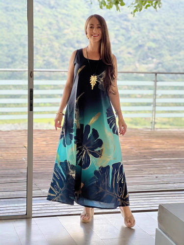 Damen Maxikleid mit floralem Design und fließendem Schnitt EB