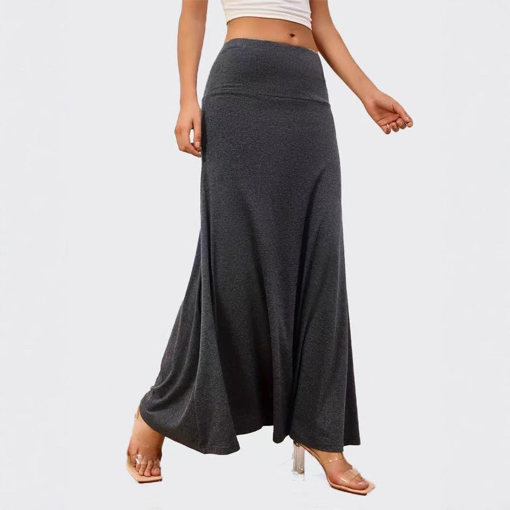 Damen Maxi-Rock aus weichem Stretch-Material mit hohem Taillenbund EB