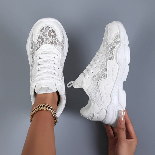 Damen Trendige Sneakers mit atmungsaktivem Obermaterial und eleganter Struktur EB
