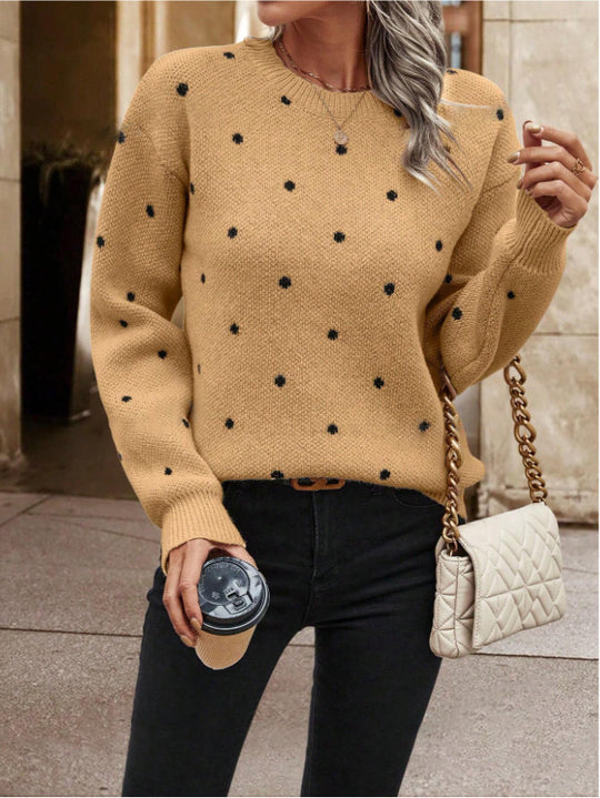Damen modischer Pullover mit punktuellem Design EB