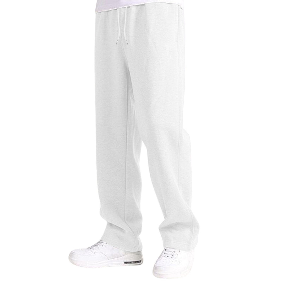 Herren nan Relaxed-Fit Sweatpants mit geradem Bein Fleece-Innenfutter und elastischem Kordelbund EB