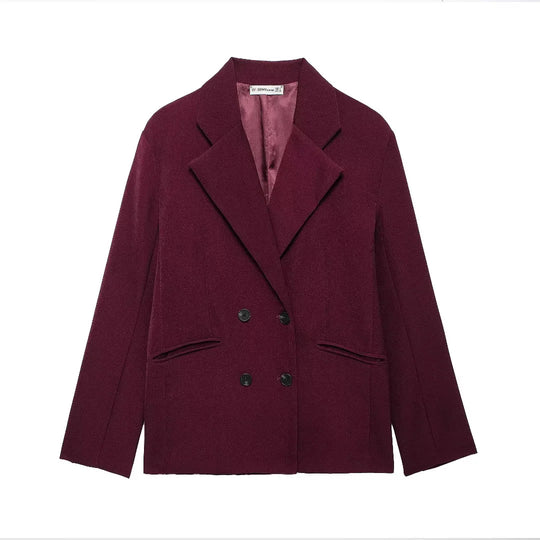Damen elegante Doppelreiher Blazerjacke EB
