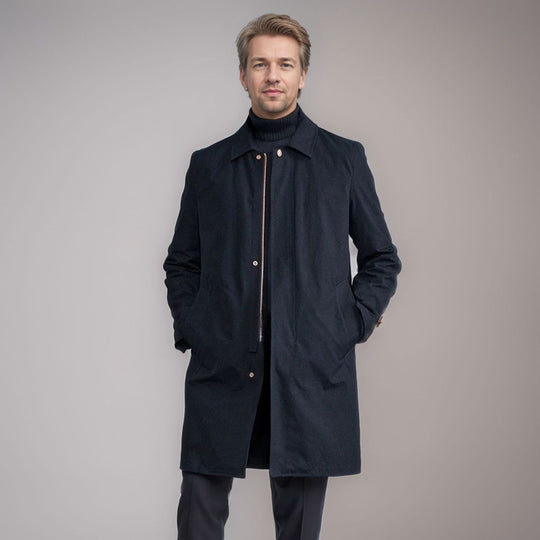 Herren eleganter Übergangsmantel mit praktischen Taschen und modernem Kragen EB