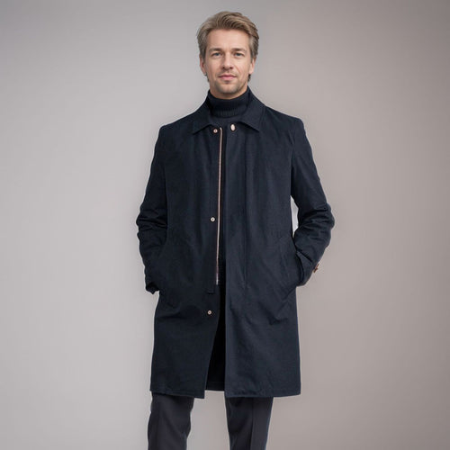 Herren eleganter Übergangsmantel mit praktischen Taschen und modernem Kragen EB