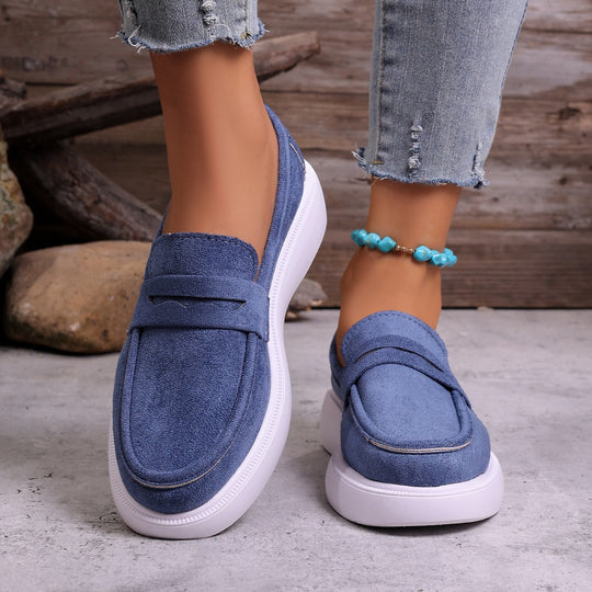 Damen Bequeme Slip-On Mokassins mit modischer Sohle EB