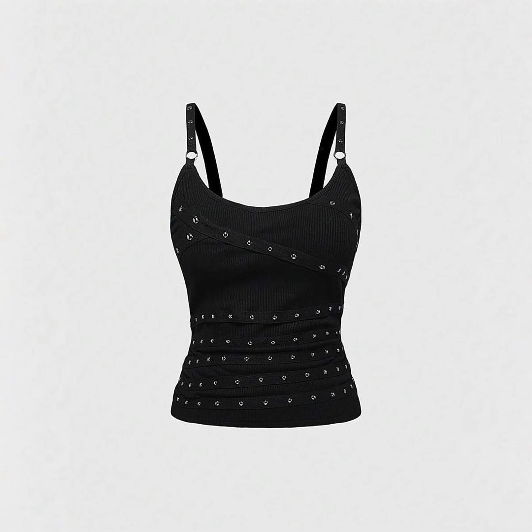 Damen Raffiniertes Top mit Elastananteil und funkelnden Details EB