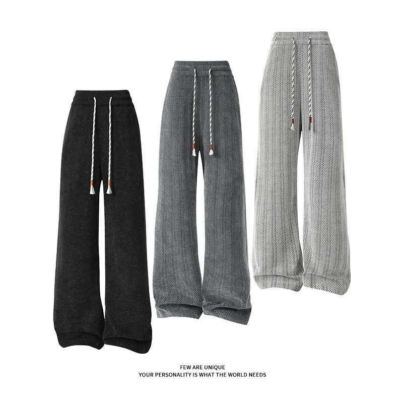 Damen weite Haremshose mit elastischem Bund und trendy Zickzackmuster EB