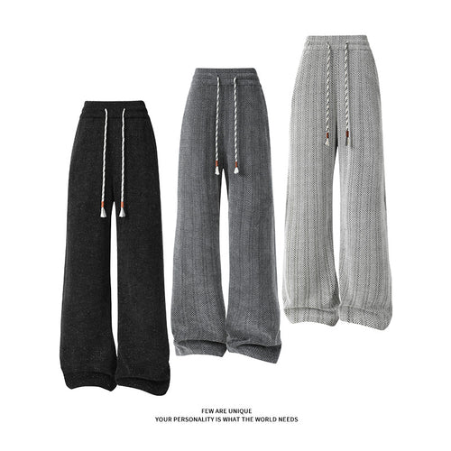 Damen weite Haremshose mit elastischem Bund und trendy Zickzackmuster EB
