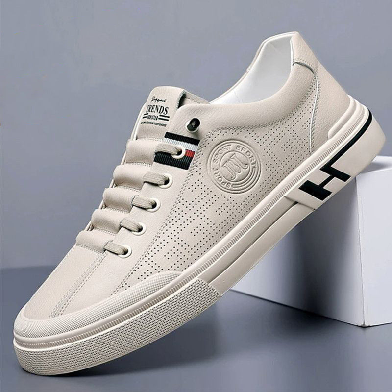 Damen modische Sneaker mit atmungsaktiver Leder-Oberfläche und rutschfester Sohle EB