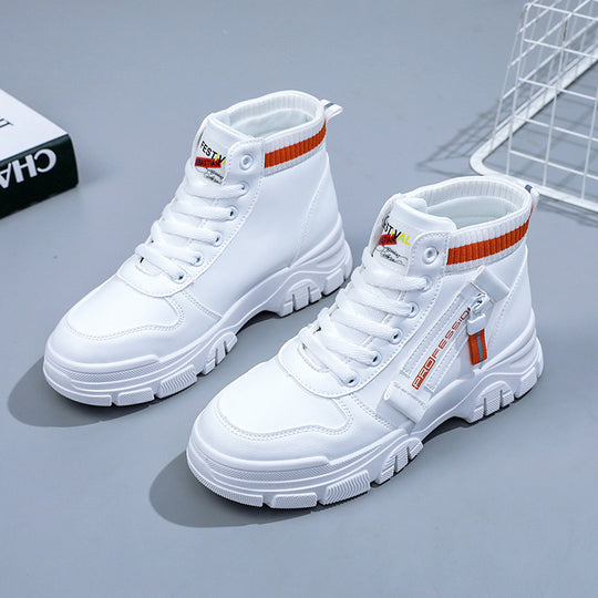 Damen Hohe Sneakers mit modischem Reißverschluss und atmungsaktivem Innenfutter EB
