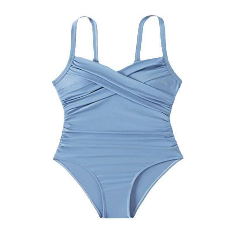 Damen Eleganter Wickelbadeanzug mit raffinierten Raffungselementen EB