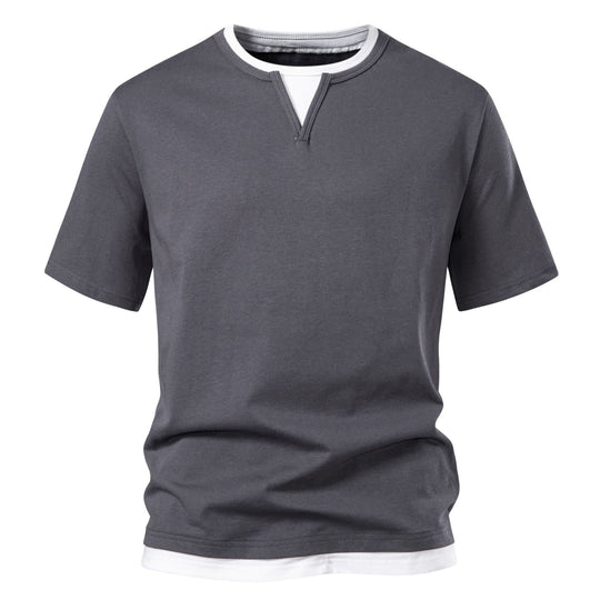 Herren Kurzarmshirt mit modernem Stehkragen EB